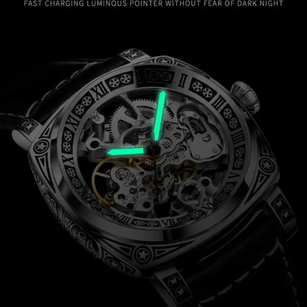 2023PINDU Men's Luxury Mechanical Watch with Hollow Design, Waterproof - Professional Style